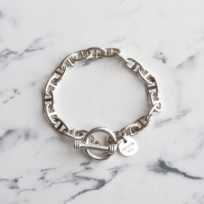 【手首周り細めの方に】F.H. シルバーブレスレット （アンカーチェーン 5mm）：#B029-17cm