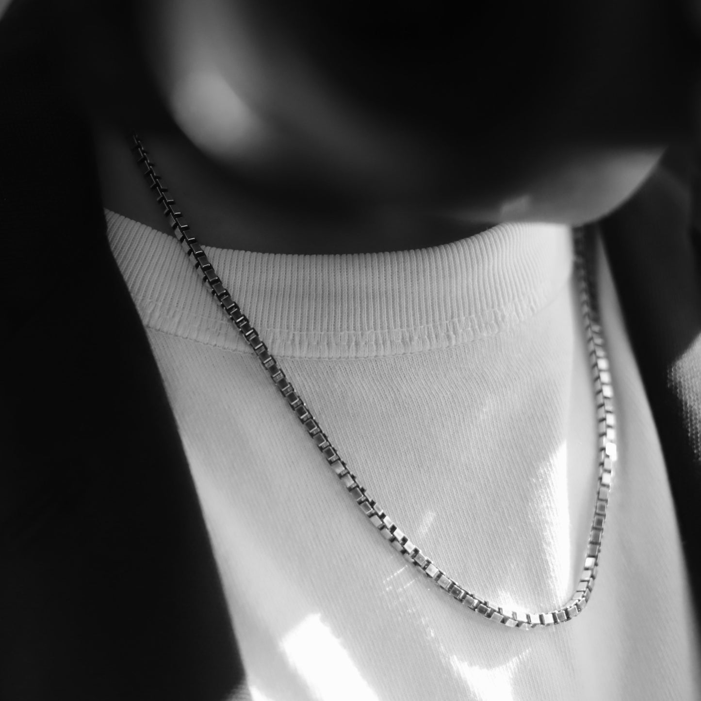 F.H. シルバーネックレス（BOXチェーン 3mm）：＃N014-50cm