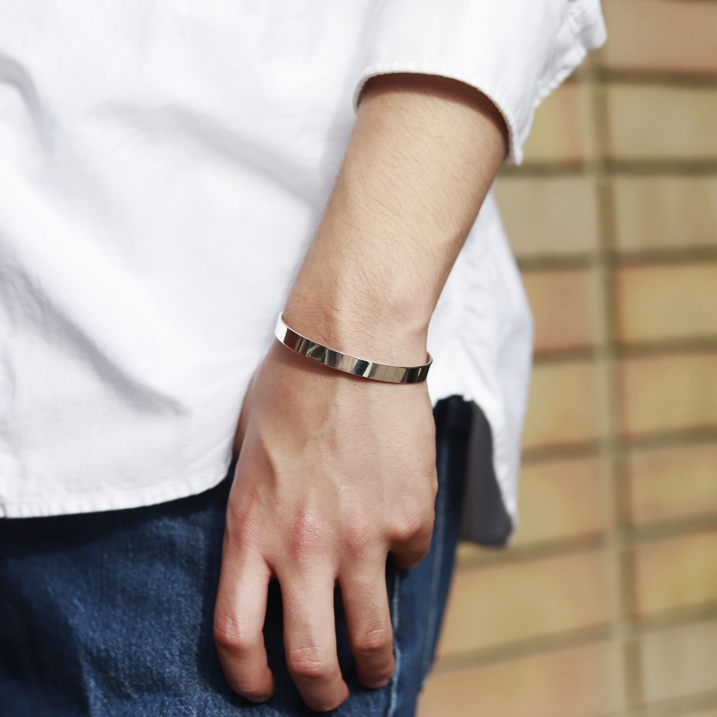 F.H. シルバーバングル（平打ち 7mm）：#BG006