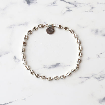 【コーデを仕上げる1本】F.H. シルバーブレスレット（オーバルアンカーチェーン）：#B036-19cm
