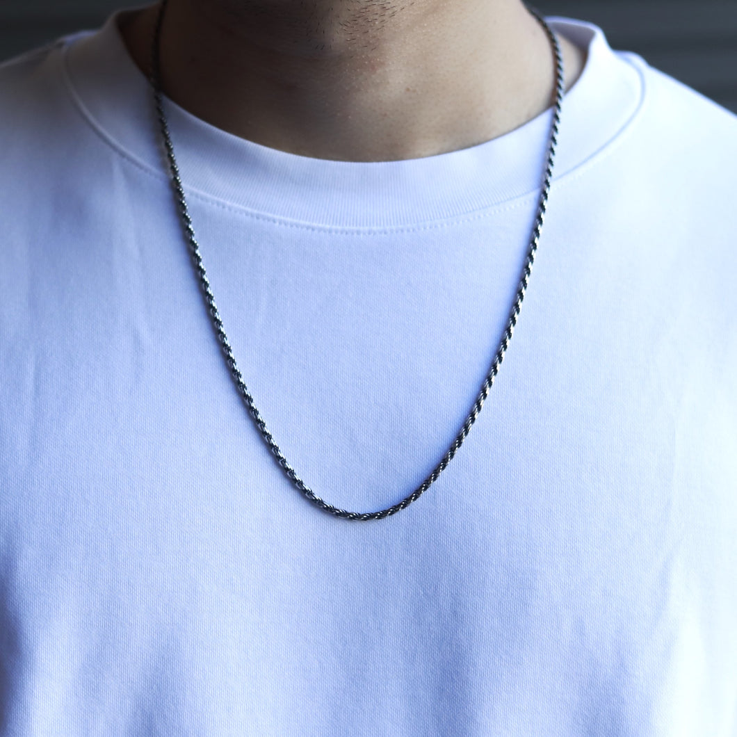 【長さ60㎝】F.H. シルバーネックレス（ロープチェーン 2.5mm）：＃N038-60cm