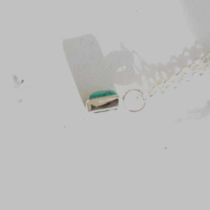 F.H. シルバーネックレス（レクタングルターコイズ ペンダント）：＃N041-TQ-50cm