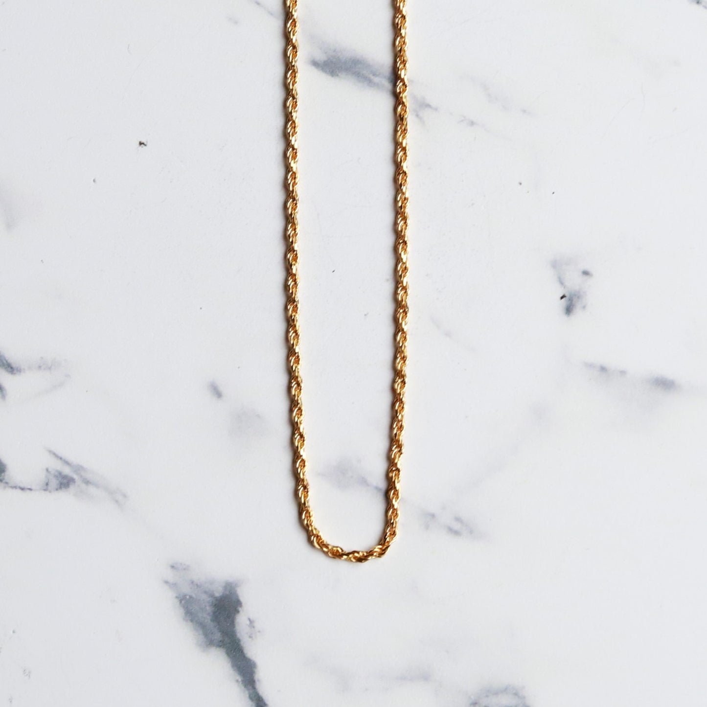 F.H. シルバーネックレス（ロープチェーン ゴールドコーティング 1.8mm）：#N036GP-45cm