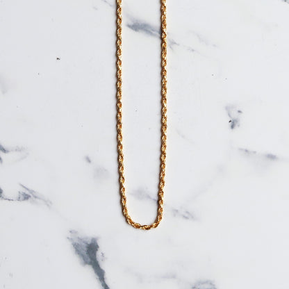 F.H. シルバーネックレス（ロープチェーン ゴールドコーティング 1.8mm）：#N036GP-45cm