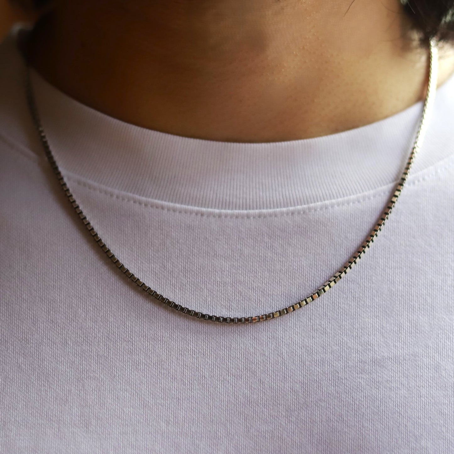 【長めに着けたい】F.H. シルバーネックレス（BOXチェーン 2mm）：＃N037-60cm