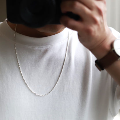 【長めに着けたい方に】F.H. シルバーネックレス（ロープチェーン 1.9mm）：#N021-60cm