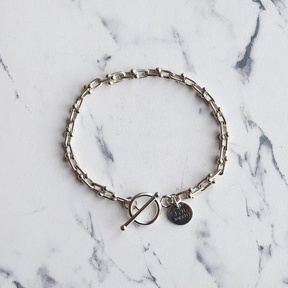 【手元に馴染むしなやかなフォルム】F.H. シルバーブレスレット（Uリンクチェーン 3mm）：#B009-19cm