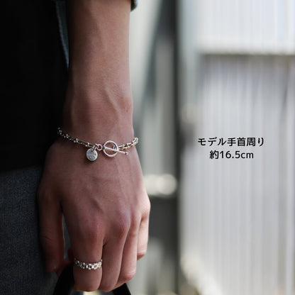 【手元に馴染むしなやかなフォルム】F.H. シルバーブレスレット（Uリンクチェーン 3mm）：#B009-19cm