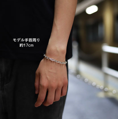 【手元でさりげなく差がつく一本】F.H. シルバーブレスレット（Uリンクチェーン 6mm）：#B010- 19cm
