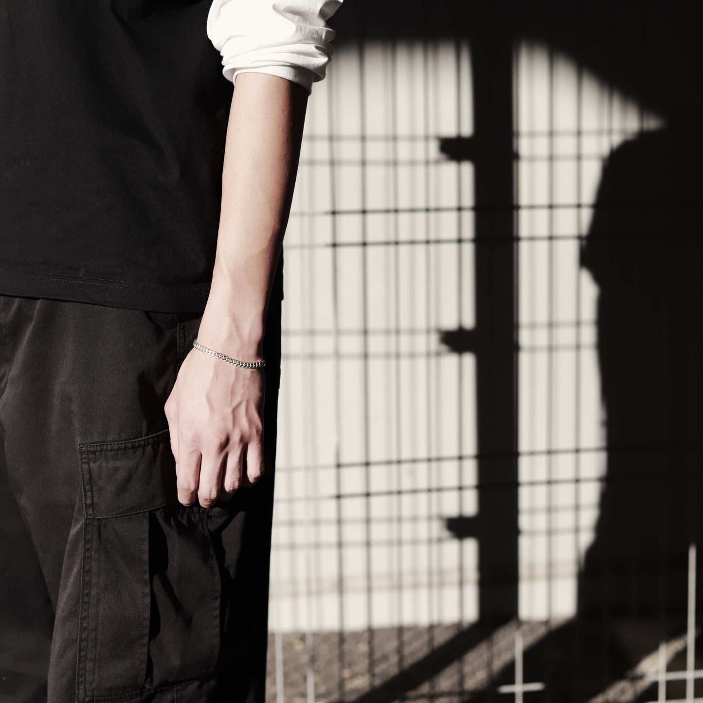 【手首回り大きい方に】F.H. シルバーブレスレット（喜平チェーン 5.5mm）：#B015-21cm