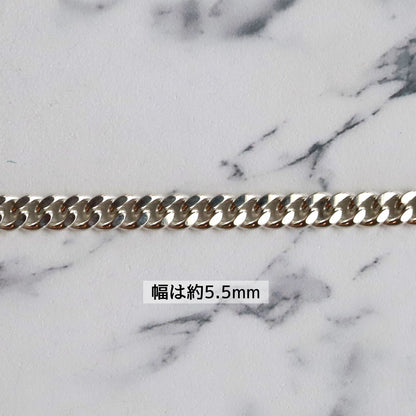 【手首回り大きい方に】F.H. シルバーブレスレット（喜平チェーン 5.5mm）：#B015-21cm