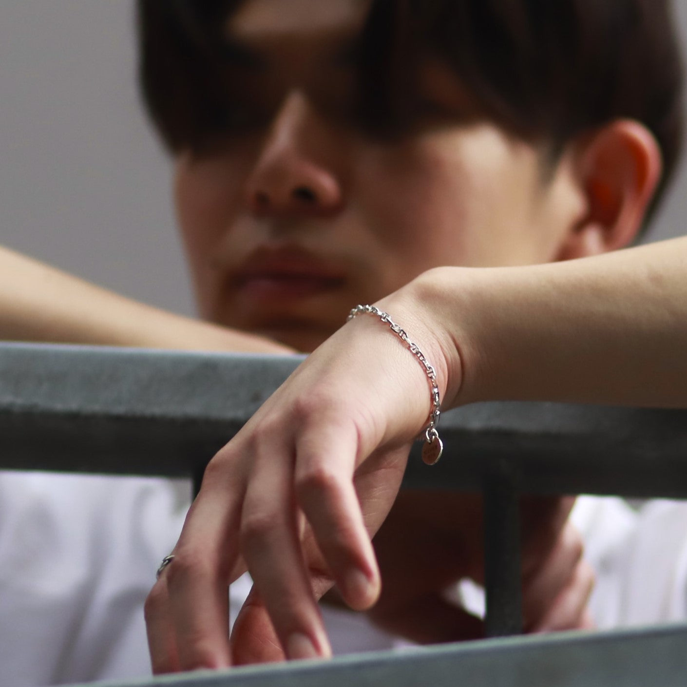 【ブランド人気No.1ブレスレット】F.H.シルバーブレスレット（アンカーチェーン 3mm）： #B016-19cm