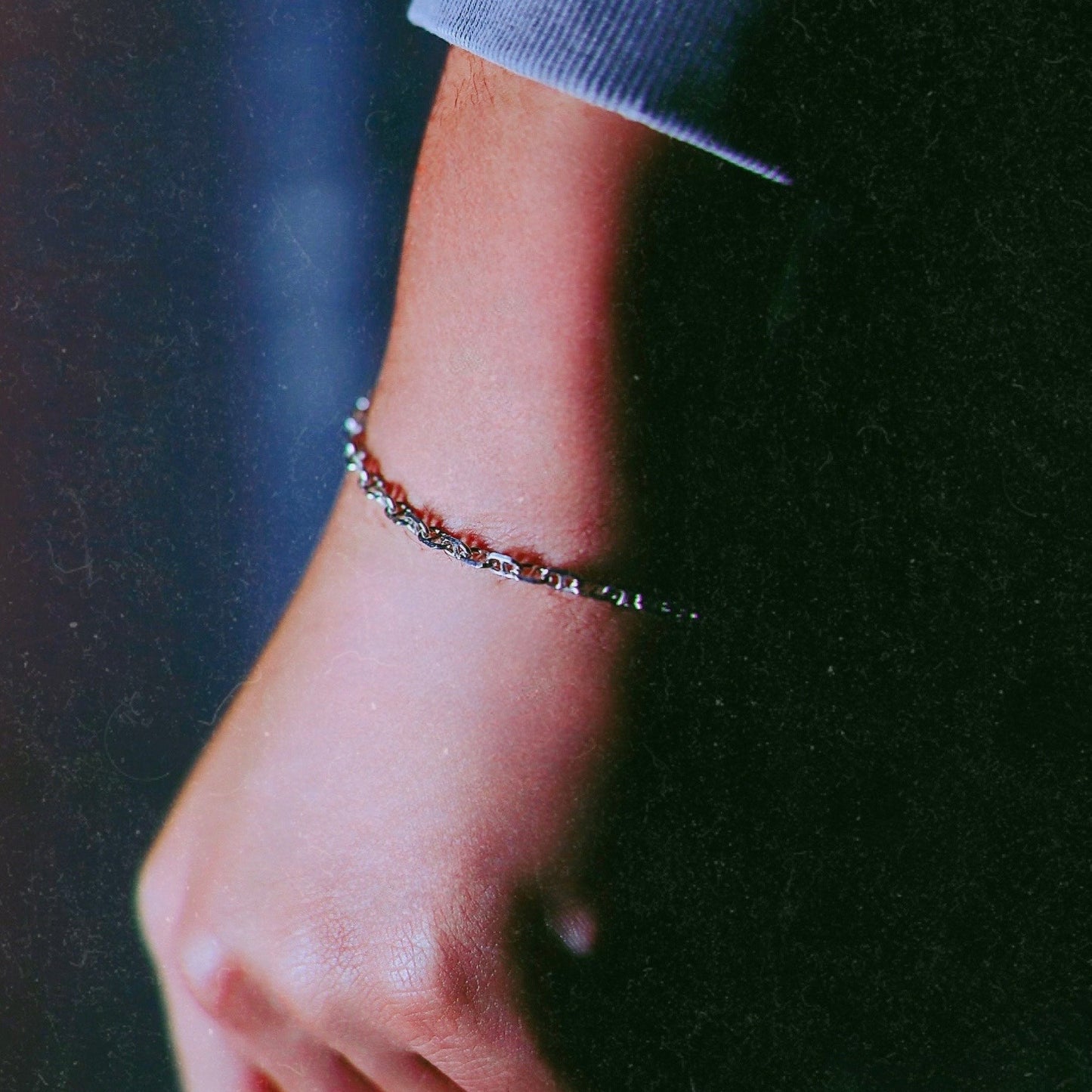 【ブランド人気No.1ブレスレット】F.H.シルバーブレスレット（アンカーチェーン 3mm）： #B016-19cm