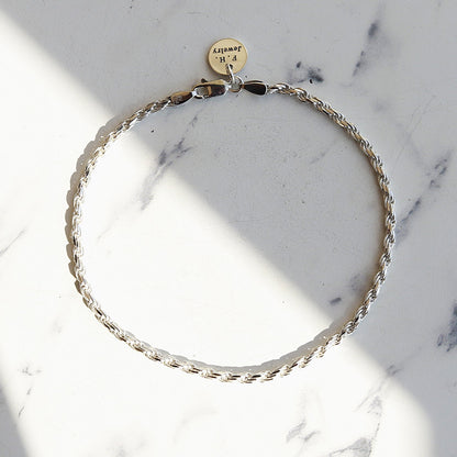 【別注 全長23cm】F.H. シルバーブレスレット（ロープチェーン 2.5mm）：#B026-23cm