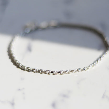 【別注 全長23cm】F.H. シルバーブレスレット（ロープチェーン 2.5mm）：#B026-23cm