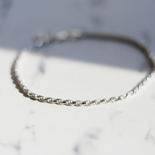 【別注 全長23cm】F.H. シルバーブレスレット（ロープチェーン 2.5mm）：#B026-23cm