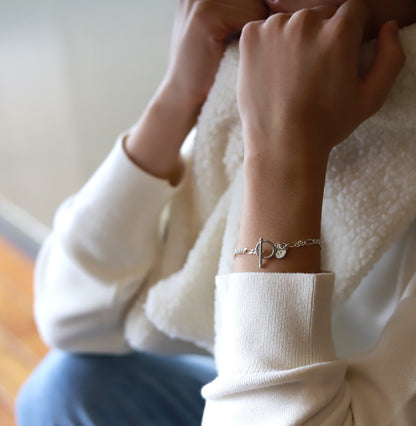 【彼の手元を上品に】F.H. シルバーブレスレット（フィガロチェーン4mm）：#B027-19cm