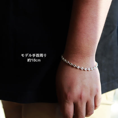 【手首回り大きい方に】F.H. シルバーブレスレット（オーバルアンカーチェーン）：#B036-21cm