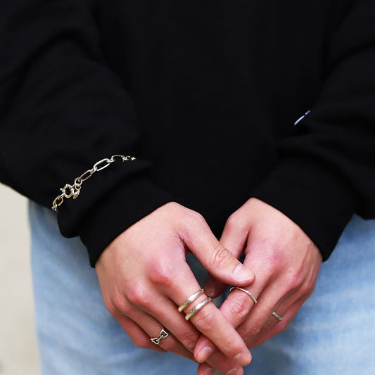 【いつものスタイルをブラッシュアップ】F.H. シルバーブレスレット（フロートロックブレスレット）：#B041-21cm