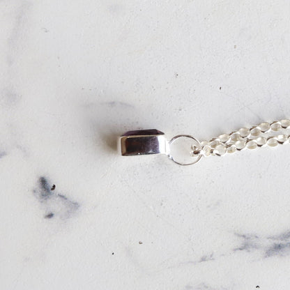 F.H. シルバーネックレス（レクタングルアメジスト ペンダント）：＃N041-AM-50cm