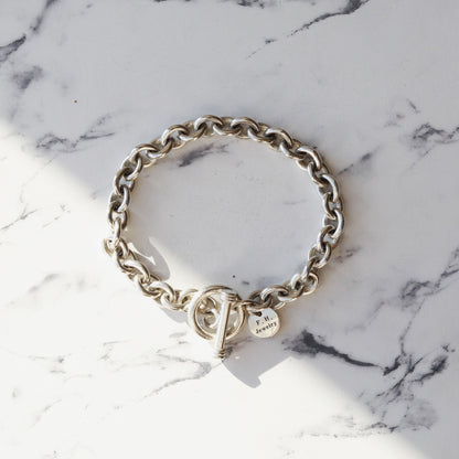 F.H. シルバーブレスレット（サークルリンクチェーン 7mm）：#B012-21cm