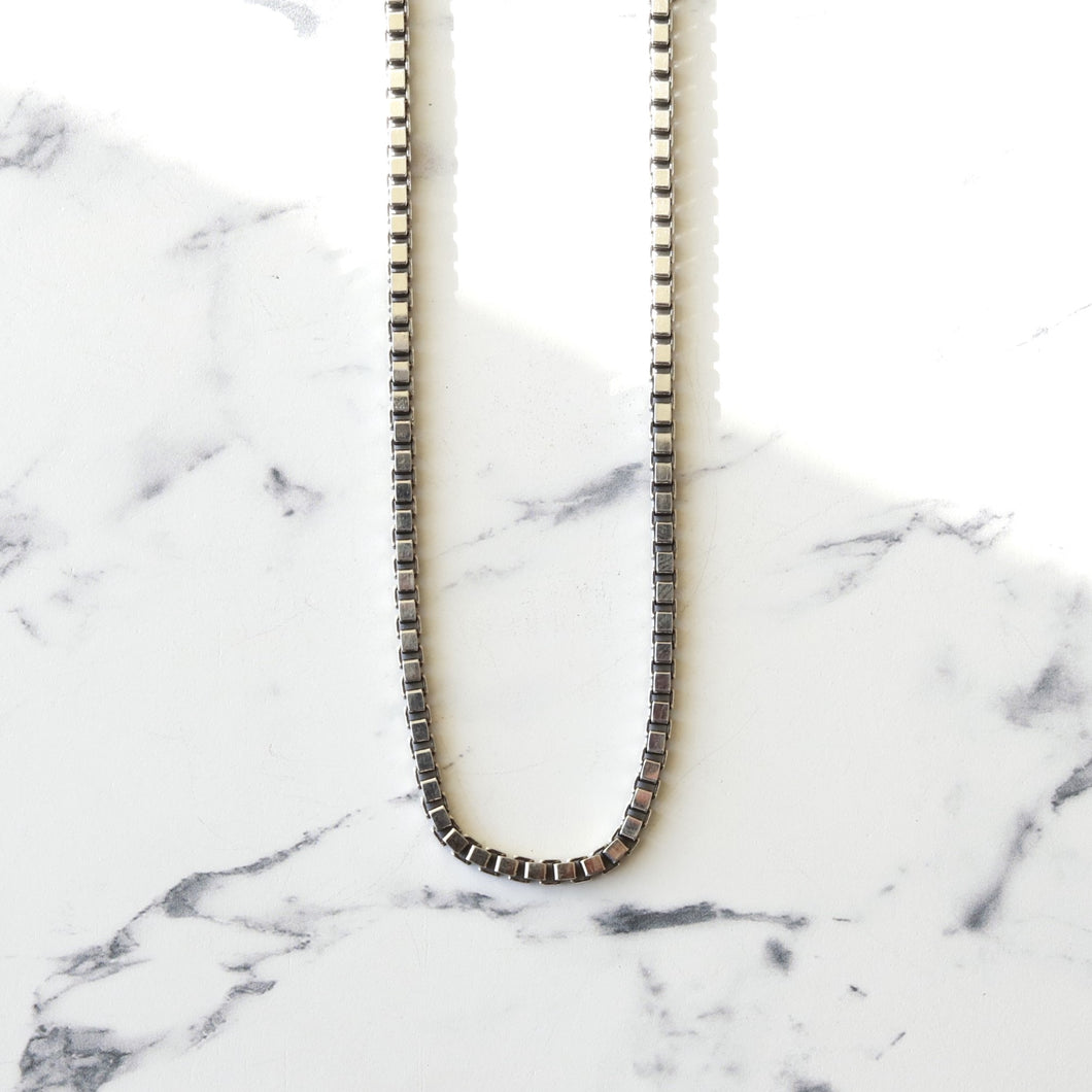F.H. シルバーネックレス（BOXチェーン 3mm）：＃N014-50cm