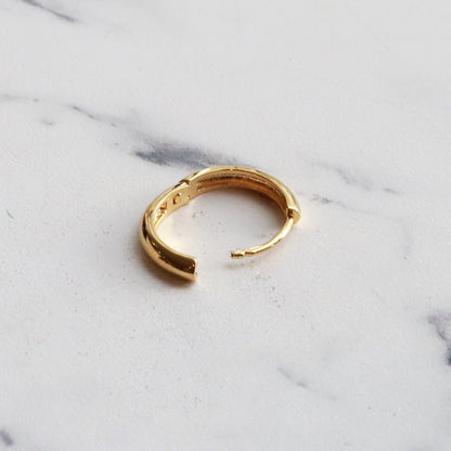 F.H. シルバーピアス（フープ 13mm ゴールドコーティング）：#E021GP