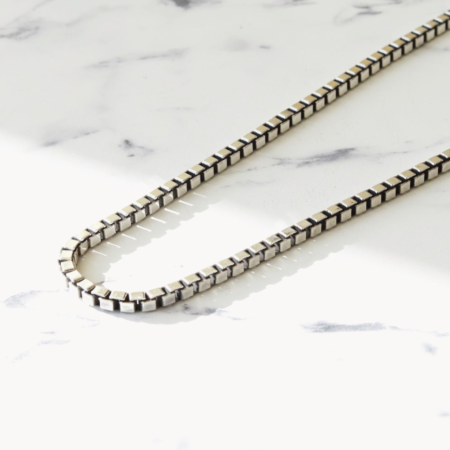 F.H. シルバーネックレス（BOXチェーン 3mm）：＃N014-50cm