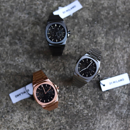 【自動巻き捥時計】D1 MILANO 【正規取扱店】ディーワンミラノ 腕時計 : スケルトン リスタイリング - ローズゴールド