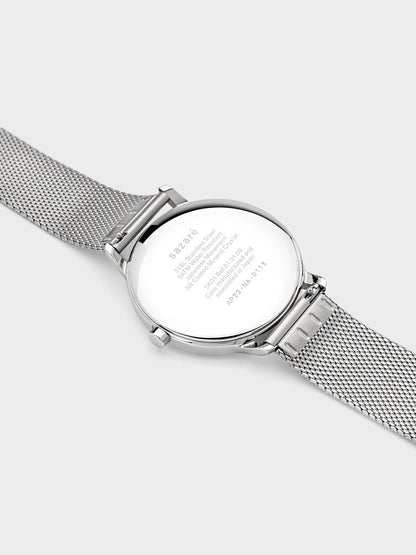 【取り寄せ商品：納期約2週間】sazare【正規取扱店】：SK01 1970 / SS SILVER MIRROR FINISH / SILVER INDEX DIAL / SILVER MESH
