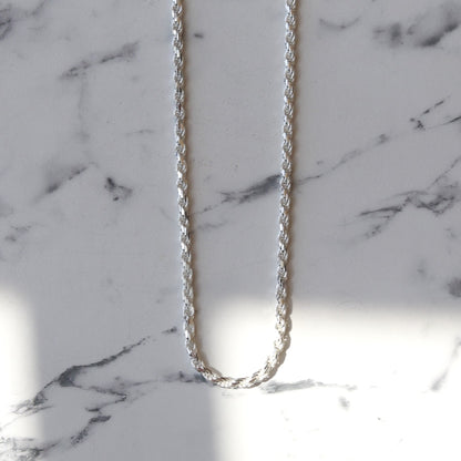 【長めに着けたい方に】F.H. シルバーネックレス（ロープチェーン 2.8mm）：#N016-60cm