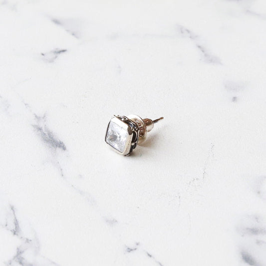 F.H. シルバーピアス（スクエアジルコン ホワイト）：#E024-W