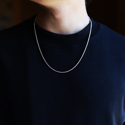 【気持ち長めに着けたい方に】F.H. シルバーネックレス（ロープチェーン 1.9mm）：#N021-55cm