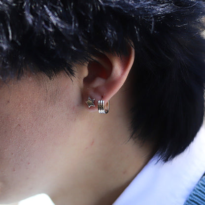 F.H. シルバーピアス（スリーリングフープ）：#E048SV