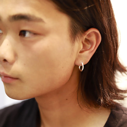 F.H. シルバーピアス（楕円フープピアス）：#E057