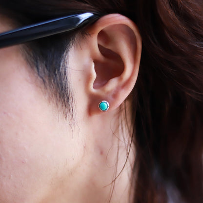 F.H. シルバーピアス（天然石ターコイズ）：#E065TQ