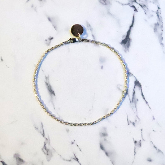 【手首回り大きい方に】F.H.  シルバーブレスレット（ロープチェーン 1.8mm）：#B038-21cm