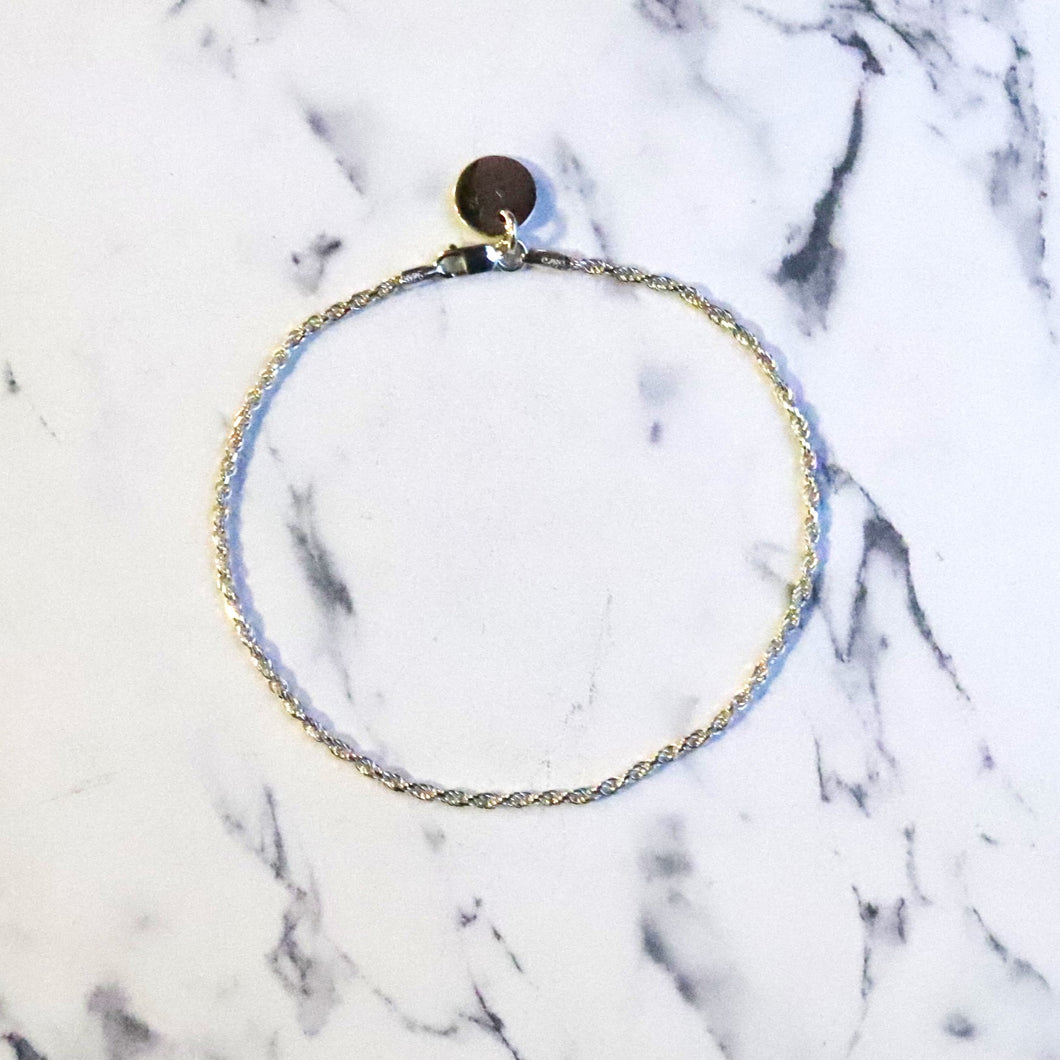 【手首回り大きい方に】F.H.  シルバーブレスレット（ロープチェーン 1.8mm）：#B038-21cm
