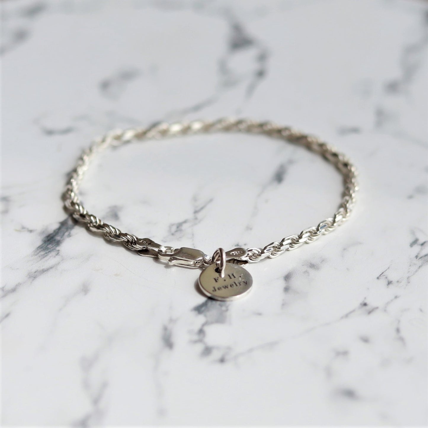 F.H. シルバーブレスレット（ロープチェーン 2.5mm）：#B026-17cm