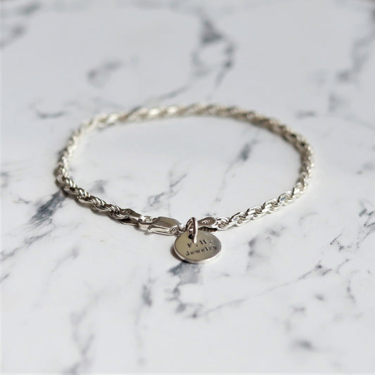 F.H. シルバーブレスレット（ロープチェーン 2.5mm）：#B026-17cm