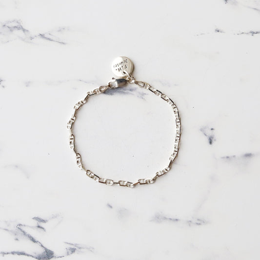 【手首周り細めの方に】F.H. シルバーブレスレット（アンカーチェーン 3mm）： #B016-17cm