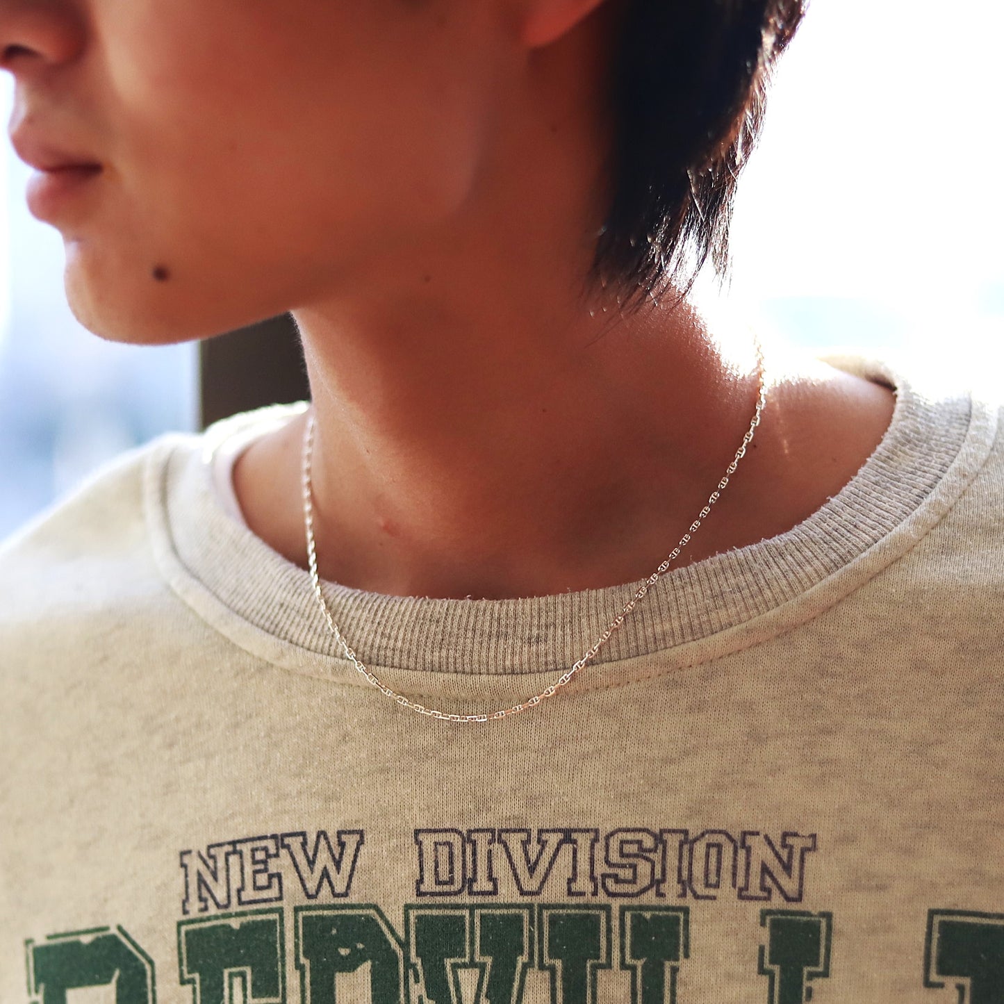 F.H. シルバーネックレス（アンカーチェーン2mm）：#N048−45cm