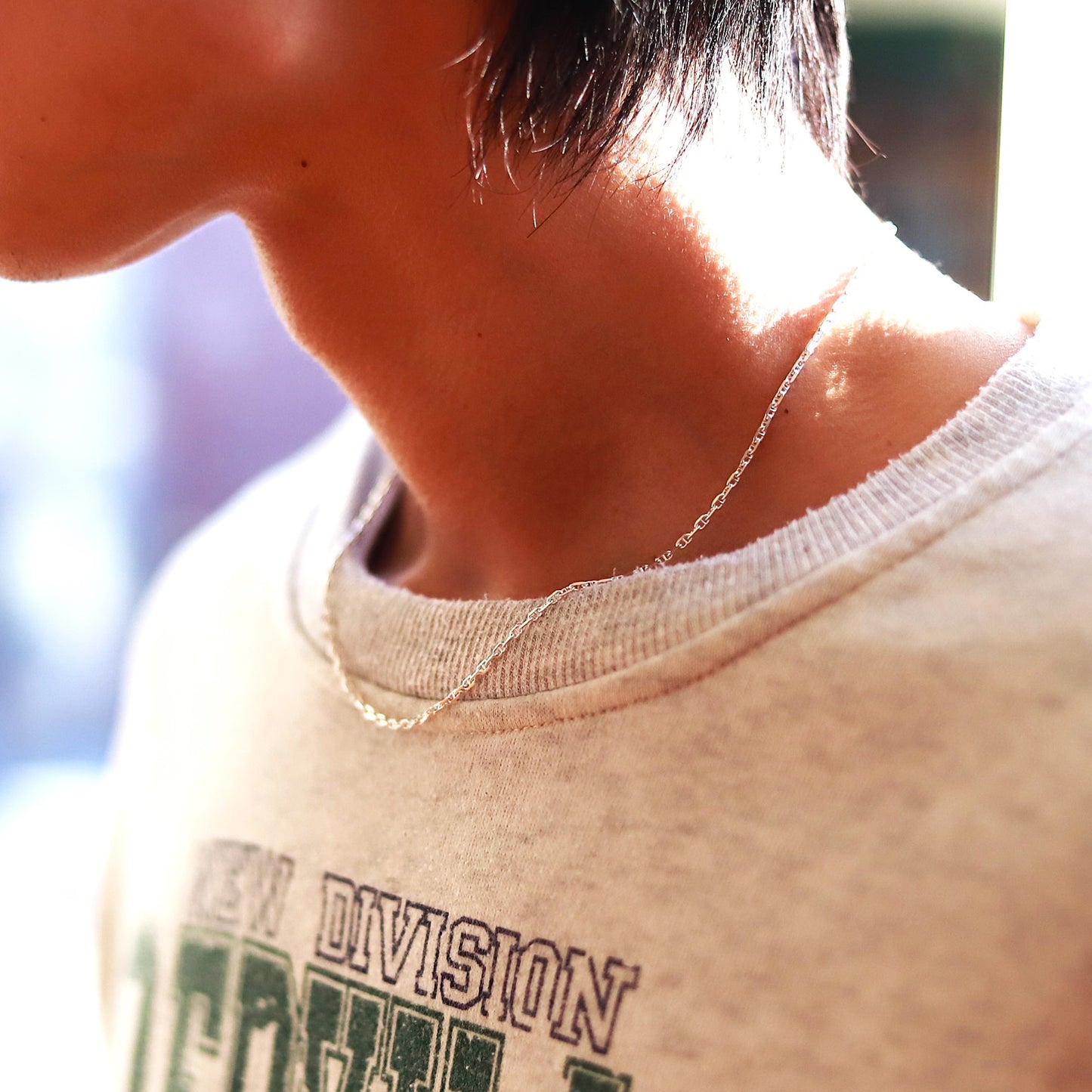 F.H. シルバーネックレス（アンカーチェーン2mm）：#N048−45cm