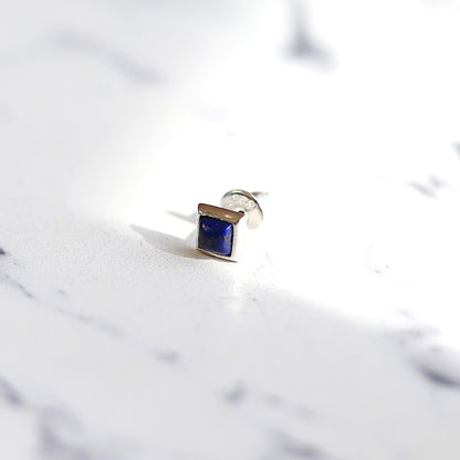 F.H. シルバーピアス（スクエア ラピスラズリ）：#E069LL