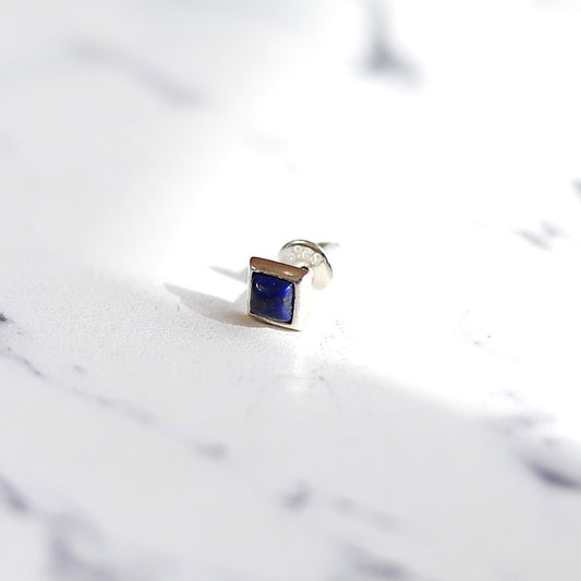 F.H. シルバーピアス（スクエア ラピスラズリ）：#E069LL