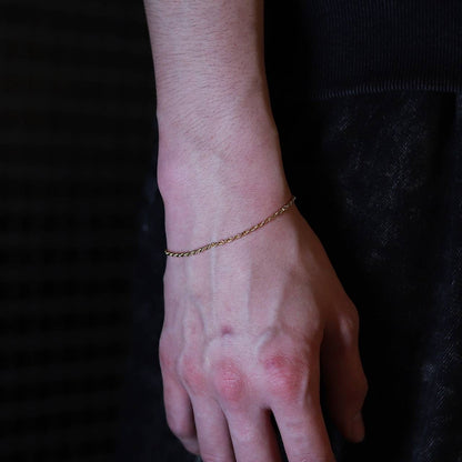 シルバーブレスレット（ロープチェーン 1.8mmゴールドコーティング）：#B038GP-19cm