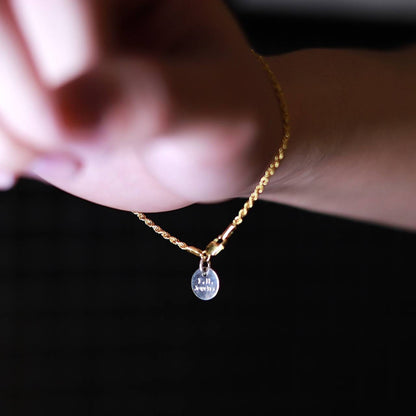 シルバーブレスレット（ロープチェーン 1.8mmゴールドコーティング）：#B038GP-19cm