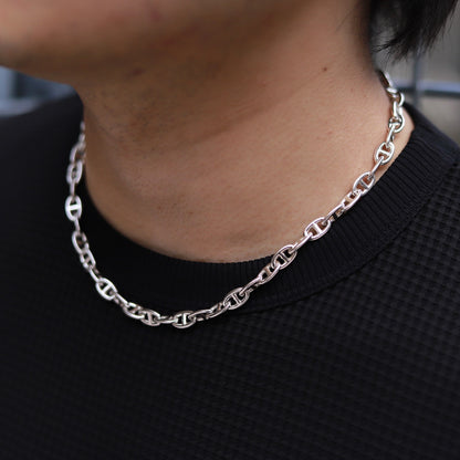 【オーダー商品：納期約1カ月】F.H. シルバーネックレス（アンカーチェーン 5mm）：＃N042-45cm