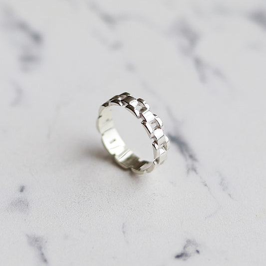 F.H. シルバーリング(スクエアチェーンリング）：#R035