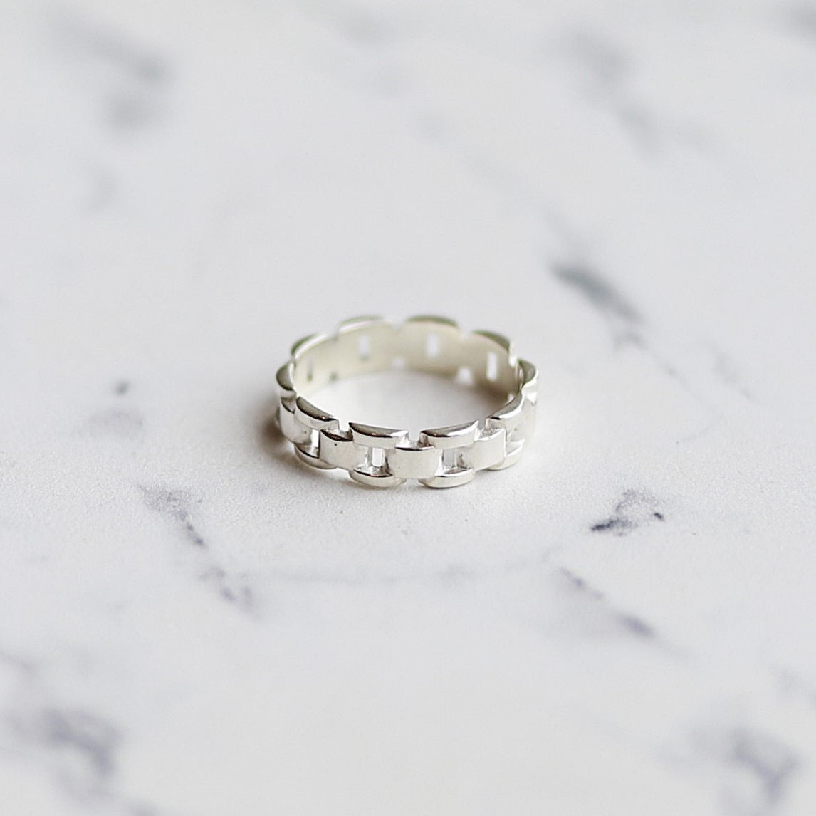 F.H. シルバーリング(スクエアチェーンリング）：#R035